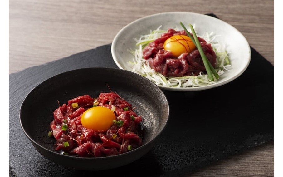 【国産】馬刺しとユッケ 4種食べ比べセット 260g 国産 馬刺し ふじ馬刺し 赤身 上赤身 ユッケ セット 馬肉 馬 生食用 肉刺し ギフト 贈答用 フジチク 熊本 阿蘇 南小国町 送料無料