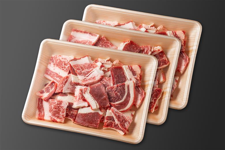 訳あり 熊本県産 あか牛 切り落とし 焼肉 1200g 1.2kg 小分け 3パック 牛肉 国産 赤身 厚切り バーベキュー BBQ わけあり ワケアリ ギフト 贈答用 ワイエスフード 熊本 阿蘇 南小国町 送料無料