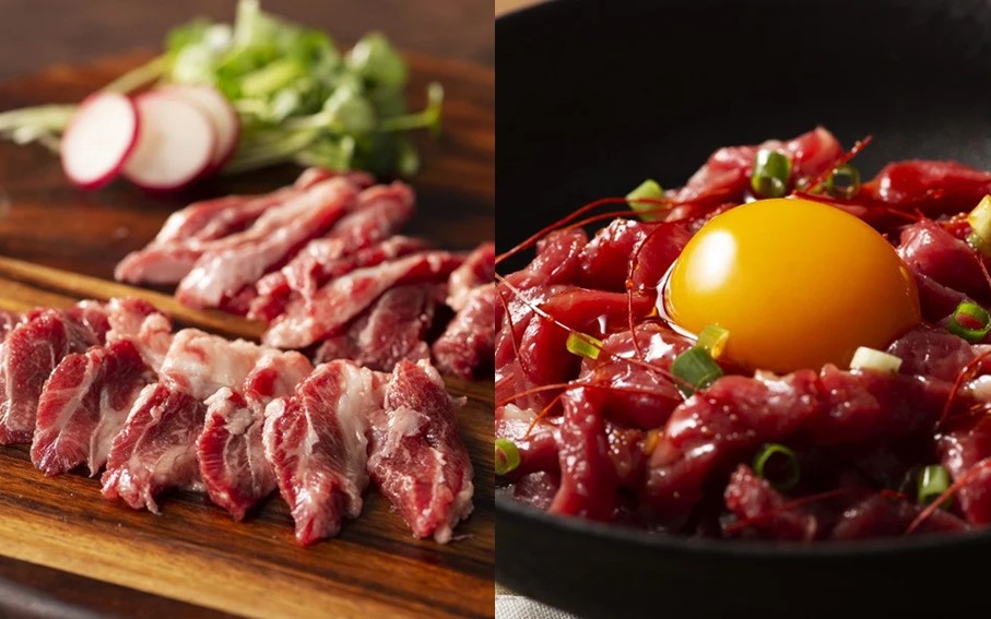 【ふじ馬刺し】 フジチクオリジナル 堪能セット 820g ふじ馬刺し メン 大トロ 中トロ ヒレ シャトーブリアン ロース ランプ 上赤身 フタエゴ バラヒモ ユッケ ネギトロ 霜降り 赤身 熊本 馬刺し セット 詰め合わせ 食べ比べ 馬肉 馬 生食用 肉刺し フジチク ギフト 贈答用 阿蘇 南小国町 送料無料