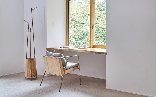 【FIL】コートハンガー MASS Series Coathanger -Natural Wood & Copper Frame-　小国杉 コート掛け ハンガーポール 洋服掛け 帽子掛け インテリア 家具 木製 無垢材 小国杉 受注生産 おしゃれ リビング ダイニング ギフト Foreque 熊本 阿蘇 南小国町 送料無料