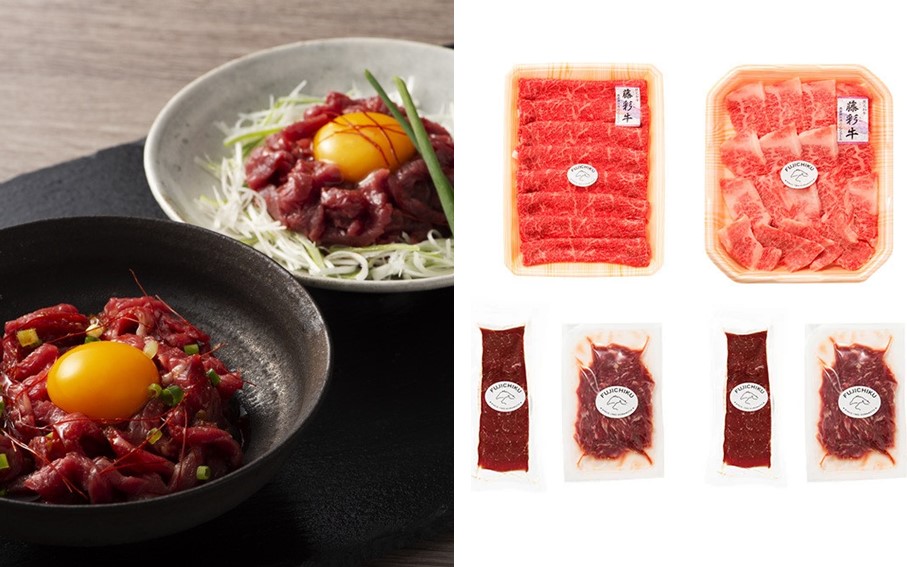 フジチクオリジナル 国産馬刺しとくまもと黒毛和牛 食べ比べセット 580g くまもと黒毛和牛 モモ バラ カルビ 焼肉 鍋 しゃぶしゃぶ 馬刺し 馬肉 生食用 肉刺し セット 詰め合わせ バーベキュー 熊本県産 黒毛和牛 和牛 牛 国産 高級 贅沢 贈答用 ギフト 熊本 阿蘇 南小国町 送料無料