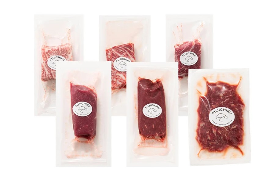 【ふじ馬刺し】 霜降り馬刺しと赤身の贅沢6種セット 450g ふじ馬刺し メン 大トロ 中トロ ヒレ シャトーブリアン ロース ユッケ 霜降り 熊本 馬刺し セット 詰め合わせ 食べ比べ 馬肉 馬 生食用 肉刺し フジチク ギフト 贈答用 阿蘇 南小国町 送料無料