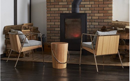 【FIL】ダイニングチェア MASS Series Dining Chair -Natural Wood & Copper Frame-　小国杉 椅子 チェア 背もたれ 肘掛 クッション インテリア 家具 木製 無垢材 受注生産 おしゃれ リビング ダイニング ギフト Foreque 熊本 阿蘇 南小国町 送料無料