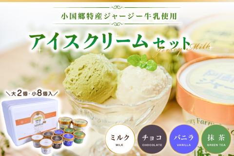 【小国郷特産ジャージー牛乳を使用！】アイスクリームセット(大2個・小8個入り)  阿蘇 小国郷特産 ジャージー牛乳 アイスクリーム セット 10個 480ml 130ml バニラ 抹茶 チョコ ミルク  氷菓 アイス 詰め合わせ ギフト 贈答用 お取り寄せ JA阿蘇 熊本 南小国町 送料無料