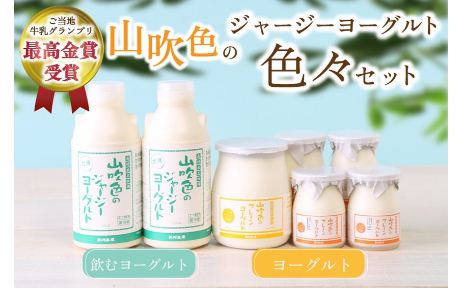 黒川温泉発 山吹色のジャージーヨーグルト 色々セット【FOODEX JAPAN 2018 金賞】 3種 ジャージー牛乳 ヨーグルト 詰め合わせ セット 飲むヨーグルト プレーンヨーグルト ざらめ 乳製品 飲料 健康 腸活 免疫力アップ 乳酸菌 ご当地 ギフト 贈答用 山のいぶき 熊本 阿蘇 南小国町 送料無料