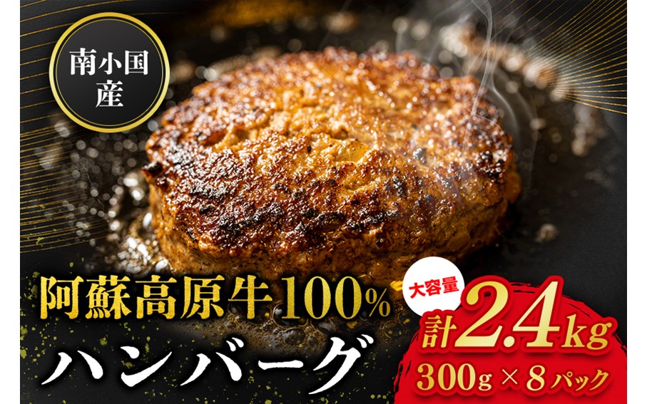 南小国産 阿蘇高原牛 牛100% ハンバーグ 2.4kg 贅沢 牛 牛肉 国産牛 ハンバーグ ハンバーグステーキ 150g 16個 小分け 熊本県産 国産 贈答用 ギフト ハマダ 熊本 阿蘇 南小国町 送料無料
