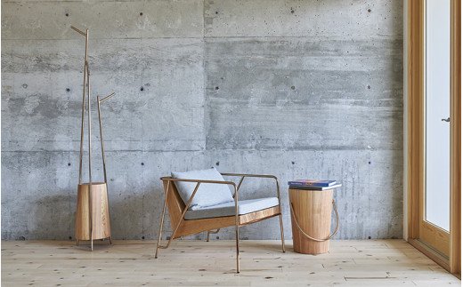 【FIL】コートハンガー MASS Series Coathanger -Natural Wood & Copper Frame-　小国杉 コート掛け ハンガーポール 洋服掛け 帽子掛け インテリア 家具 木製 無垢材 小国杉 受注生産 おしゃれ リビング ダイニング ギフト Foreque 熊本 阿蘇 南小国町 送料無料