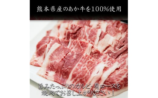 【矢野畜産】産地直送 くまもと 国産 熊本 阿蘇 和牛 あか牛 褐毛和種 あかげわしゅ カルビ 肩ロース 各500g 合計1kg 赤身 サシ 焼肉 焼きしゃぶ BBQ 矢野畜産 にくやの 老舗 おうちごはん おうち時間 通販 贈答 ギフト 阿蘇の自然の宝物