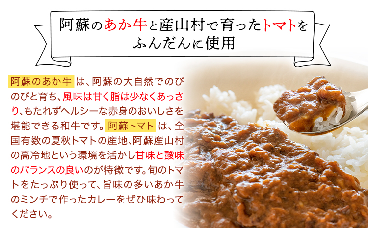 産山村・トマト・あか牛 野焼きでトマトカレー レトルトパック 4箱 各180ml 熊貴農園《30日以内に出荷予定(土日祝除く)》熊本県 阿蘇郡 産山村 カレー トマトカレー トマト あか牛 レトルト---ubuyama_yun_2_4p---