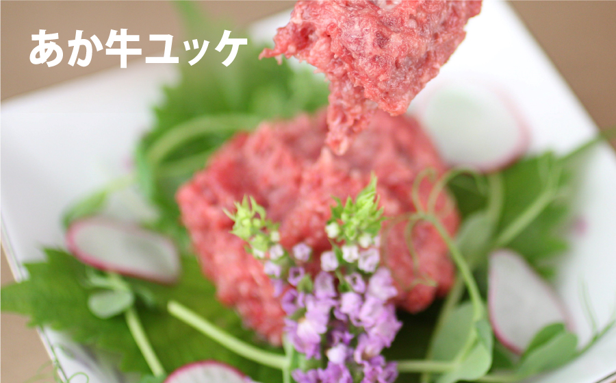 贅沢！生の食べ比べ～牛・馬～　あか牛ユッケ＆馬刺し　桜うまトロ付き　300g《30日以内に出荷予定(土日祝除く)》---ubuyama_ubp_13_300g---