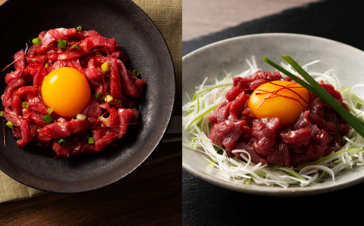 「熊本特産」馬刺しユッケ2種とネギトロの食べ比べセット《30日以内に出荷予定（土日祝除く）》---ubuyama_fjt_35_150g---