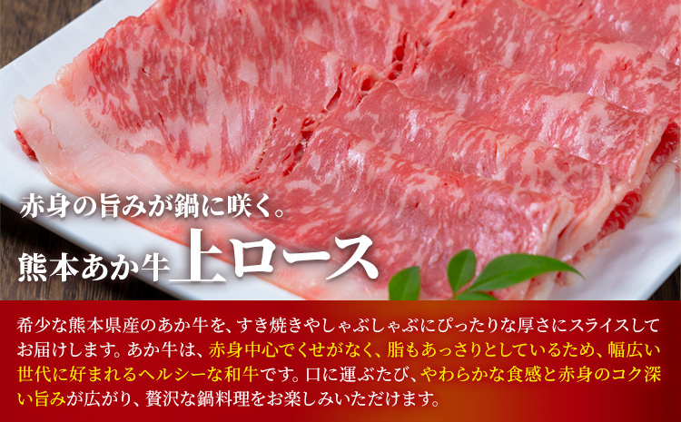熊本あか牛 上ロース 約500g 合同会社たべたせいか《30日以内に出荷予定(土日祝除く)》熊本県 産山村 肉 牛肉 お肉 和牛 あか牛 ロース スライス すき焼き しゃぶしゃぶ 熊本県産 冷凍 送料無料---ubuyama_tbt_1_500g---