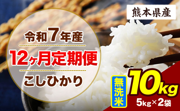 【12ヶ月定期便】令和7年産 定期便 こしひかり  10kg 無洗米 阿蘇 うぶやま 米 定期便 熊本県産 ふるさと納税 精米 ひの 米 こめ ふるさとのうぜい コシヒカリ コメ お米 おこめ《お申込み翌月から出荷》---ubuyama_lcl_894_mo12---