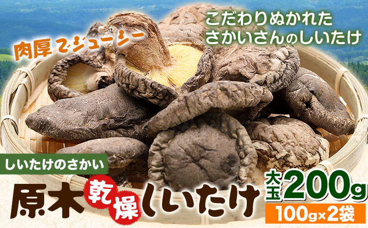 しいたけ 阿蘇 原木乾燥しいたけ 大玉 200g《30日以内に出荷予定(土日祝除く)》原木 干し 乾燥 しいたけ 原木栽培 産山村 しいたけのさかい---ubuyama_sts_10_200g---