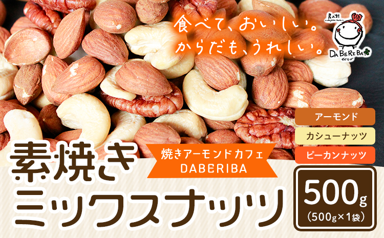 素焼き ミックス ナッツ 500g 1袋 アーモンド カシューナッツ ピーカンナッツ 詰め合わせ 熊本 産山村 無塩 備蓄食 常備食 大容量 人気 おつまみ お中元 お歳暮 贈答 ギフト《30日以内に出荷予定(土日祝除く)》---ubuyama_yad_12_500g---