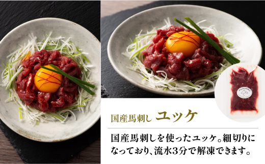 フジチク国産馬刺しとユッケのセット合計３1０ｇ《30日以内に出荷予定(土日祝除く)》---ubuyama_fjt_29_310g---