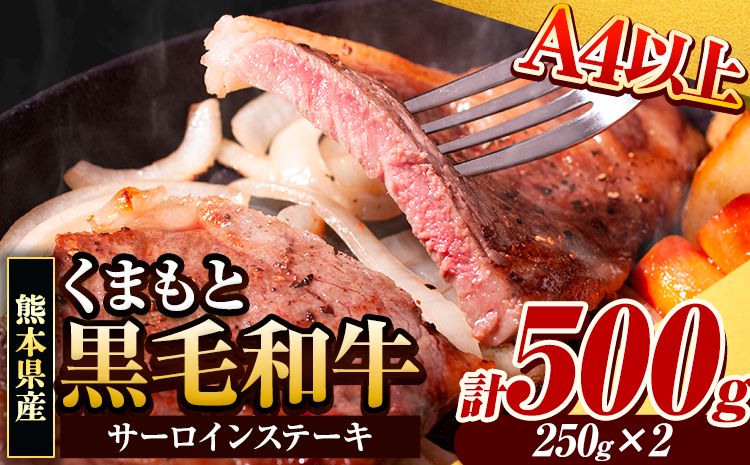 くまもと黒毛和牛 サーロインステーキ 500g 牛肉 冷凍 《30日以内に出荷予定(土日祝除く)》 くまもと黒毛和牛 黒毛和牛 冷凍庫 個別 取分け 小分け 個包装 ステーキ肉 にも サーロインステーキ---ubuyama_lcl_808_500g---