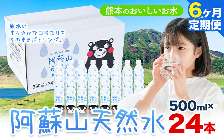 水 熊本 の おいしい お水 阿蘇山 天然水 500ml × 24本 1ケース 6ヶ月定期便 丸富産業《お申し込みの翌月から出荷開始》熊本県 産山村 水 天然水 みず 熊本 飲料 熊本県 ミネラルウォーター ---ubuyama_mrt_4_mo6---