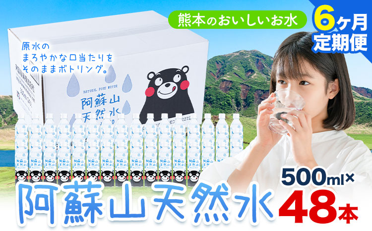 水 熊本 の おいしい お水 阿蘇山 天然水 500ml × 48本 2ケース 6ヶ月定期便 丸富産業《お申し込みの翌月から出荷開始》熊本県 産山村 水 天然水 みず 熊本 飲料 熊本県 ミネラルウォーター ---ubuyama_mrt_9_mo6---