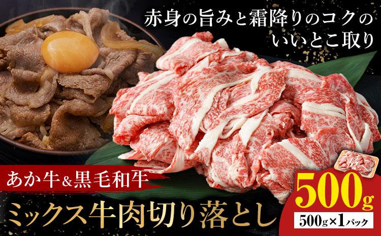あか牛&黒毛和牛ミックス牛肉切り落とし 500g 熊本県畜産農業協同組合[60日以内に出荷予定(土日祝除く)]熊本県 産山村 くまもとあか牛 くまもと黒毛和牛 切り落とし 牛肉 肉 熊本県産 和牛 あか牛 黒毛和牛[配送不可地域あり](離島)---ubuyama_ktn_15_500g---
