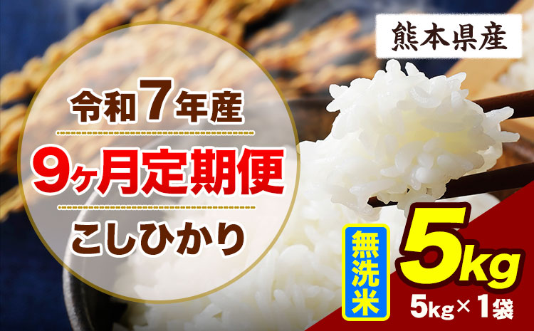 [9ヶ月定期便]令和7年産 定期便 こしひかり 5kg 無洗米 阿蘇 うぶやま 米 定期便 熊本県産 ふるさと納税 精米 ひの 米 こめ ふるさとのうぜい コシヒカリ コメ お米 おこめ[申込月の翌月から出荷開始]---ubuyama_lcl_781_mo9---