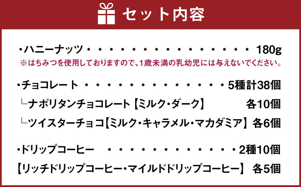 成城石井 ハニーナッツのコーヒータイムセット 高森町ふるさと納税限定品 コーヒー チョコレート 詰め合わせ