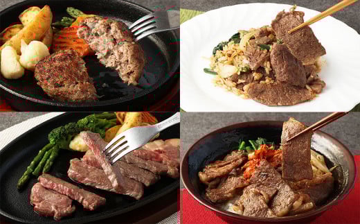 阿蘇あか牛満喫セット（モモ・上カルビ・上ロース・サーロイン・ハンバーグ・丼）6種 赤牛 和牛 国産牛 牛肉 牛 肉 お肉 モモ カルビ ロース サーロイン ハンバーグ あか牛丼 阿蘇