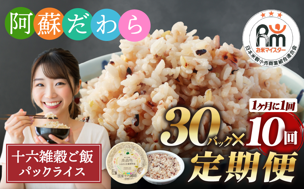 【定期便10ヶ月】阿蘇だわら 十六雑穀ごはん パックライス 160g×30パック 十六雑穀 雑穀 ごはん 米 香り 甘み 国産 定期便