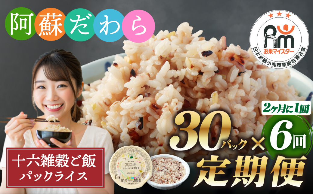 【定期便隔月6ヶ月】阿蘇だわら 十六雑穀ごはん パックライス 160g×30パック 十六雑穀 雑穀 ごはん 米 香り 甘み 国産 定期便