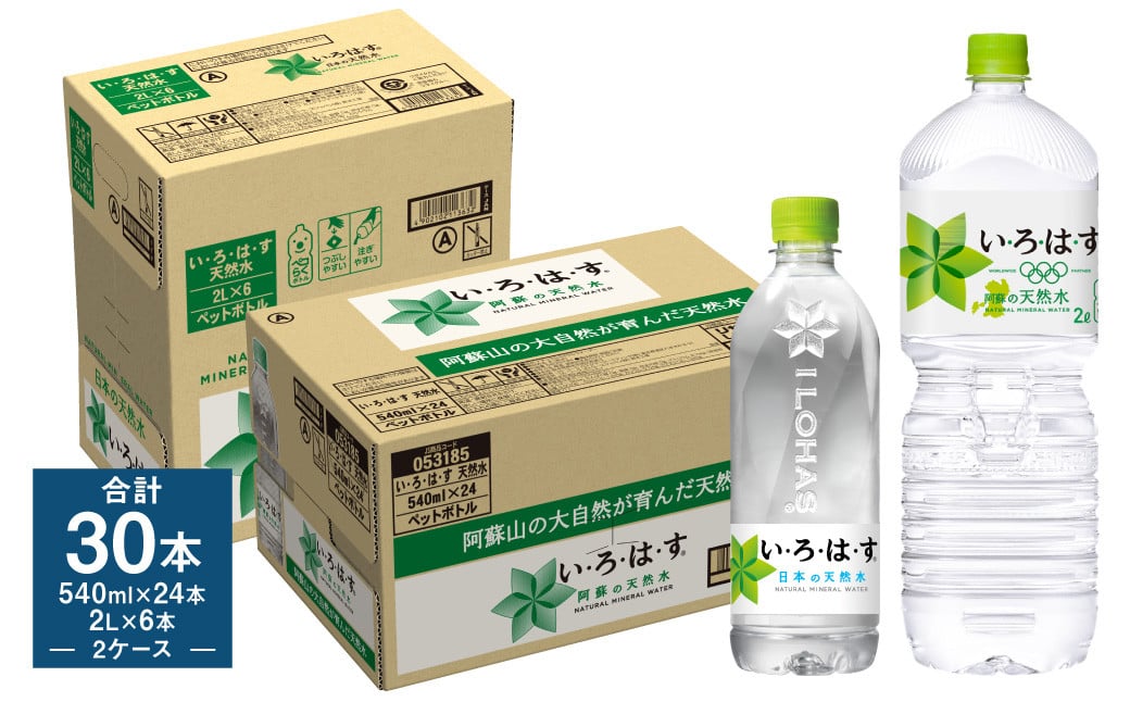 い・ろ・は・す(いろはす)阿蘇の天然水 2LPET×6本(1ケース)＋い・ろ・は・す (いろはす)阿蘇の天然水 540mlPET×24本(1ケース)
