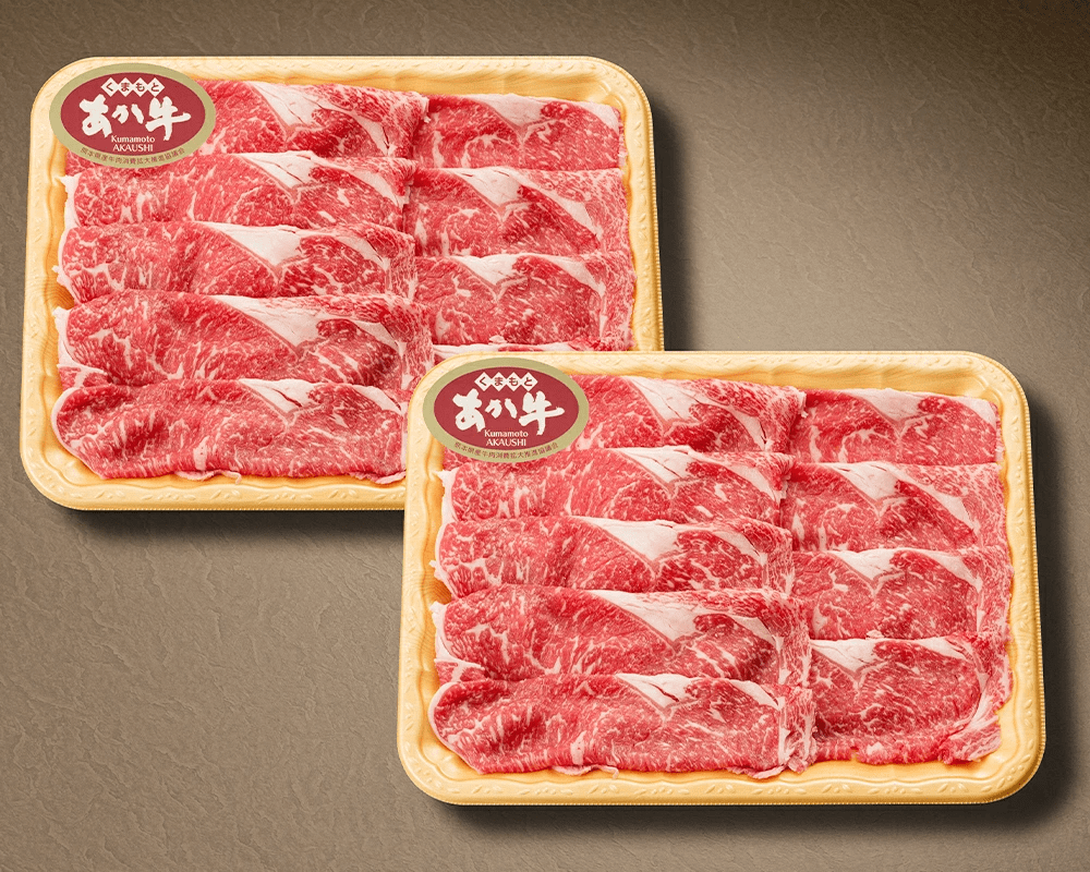熊本県産 あか牛 ローススライス 合計600g (300g×2パック) 肉 お肉 牛肉 和牛 赤牛 褐毛和牛 すき焼き しゃぶしゃぶ