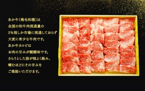 あか牛 カルビ 焼き肉 セット(あか牛バラカルビ400g、あか牛のたれ200ml付き)