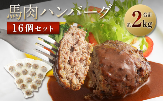 馬肉ハンバーグ 16個セット 合計2.08kg 130g×16個 ハンバーグ 馬肉 惣菜 おかず 真空パック
