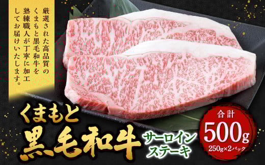 くまもと黒毛和牛 サーロインステーキ 500g（250g×2パック） 牛肉 牛 肉 黒毛和牛 和牛 お取り寄せ