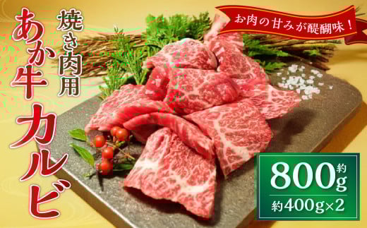 あか牛カルビ焼き肉用 約800g（約400g×2） あか牛 牛肉 カルビ 焼肉 肉 熊本産 国産牛 和牛