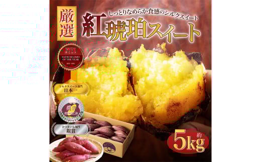【大きめ（M-2L）】 紅琥珀スイート （シルクスイート） 約5kg箱 さつまいも 芋 サツマイモ いも イモ しるくすいーと 熊本県 西原村 【2026年2月下旬まで発送予定】