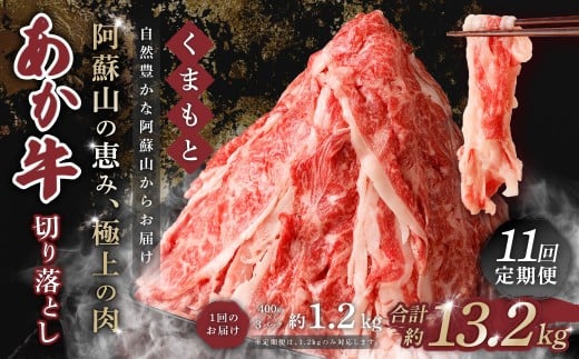 【 11回 定期便 】くまもと あか牛 切り落とし 1.2kg×11回 計13.2kg 肉 牛肉 和牛 ブランド牛 あか牛 赤牛 赤身 切落し 冷凍