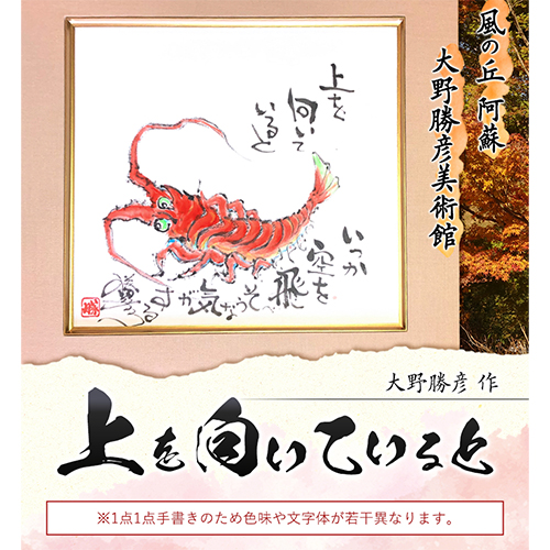 大野勝彦 色紙額『上を向いていると』エビ 風の丘阿蘇大野勝彦美術館《60日以内に出荷予定(土日祝除く)》美術館 詩---sms_okmssg2_60d_r7_83500_1p---
