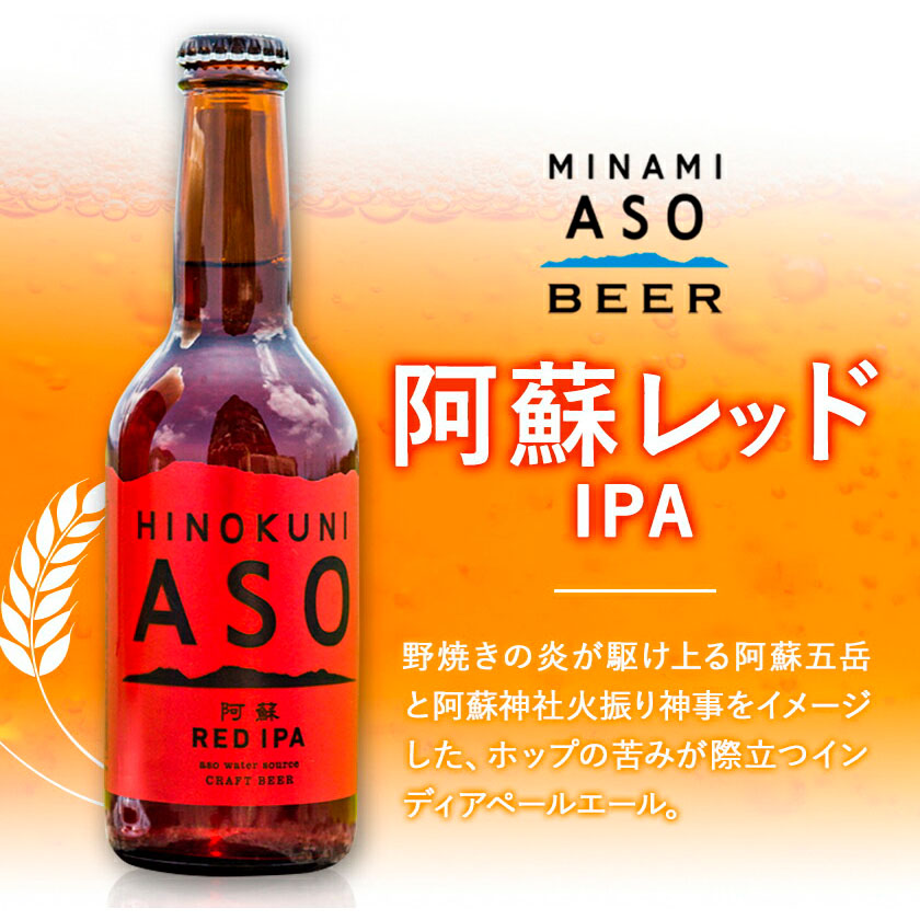みなみ阿蘇 ビール 阿蘇レッド IPA 330ml×6本セット 株南阿蘇ケアサービス 《90日以内に出荷予定(土日祝除く)》---sms_carebred_90d_r7_15000_6i---