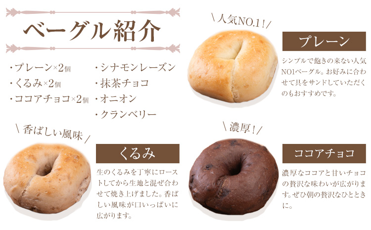 阿蘇の天然水使用 ベーグルセット 7種 10個入 ベーグル・ワン《30日以内に出荷予定(土日祝除く)》熊本県 南阿蘇村 ベーグル パン おやつ 送料無料---sms_fbg1bgset_30d_r7_10500_10p---