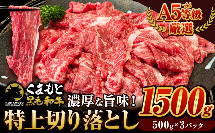 くまもと黒毛和牛 特上切り落とし ウデ・モモ 切り落とし 1500g 牛肉 冷凍 《30日以内に出荷予定(土日祝除く)》冷凍庫 個別 取分け 小分け 個包装 モモ スライス 肉 お肉 しゃぶしゃぶ すき焼き A5 A4---mna_fkkrgmuar_30d_r7_26000_1500g---