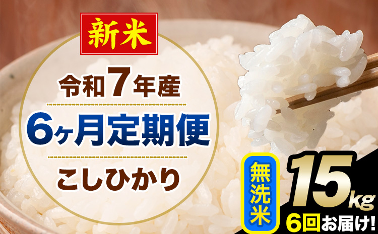 【6ヶ月定期便】新米 令和7年産 定期便 こしひかり 無洗米 定期便 15kg 精米 熊本県産(南阿蘇村産含む) 単一原料米 南阿蘇村《お申し込みの翌月から出荷》---kh7tei_219000_15kg_mo6_mna_m---