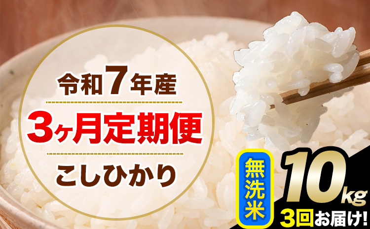 【3ヶ月定期便】令和7年産 定期便 こしひかり 無洗米 定期便 10kg 精米 熊本県産(南阿蘇村産含む) 単一原料米 南阿蘇村《お申し込みの翌月から出荷》---kh7tei_66000_10kg_mo3_mna_m---