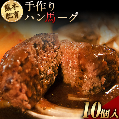 手作りハン馬ーグ 100g×10個 馬肉100%配合！【純国産馬肉使用】【熊本肥育】《30日以内に出荷予定(土日祝除く)》---mna_fkgumburg_30d_r7_12000_10k---