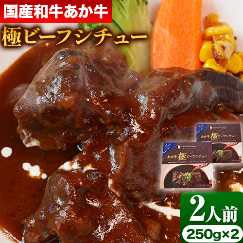 国産和牛 あか牛 極ビーフシチュー 2人前 250g × 2 三協畜産 《60日以内に出荷予定(土日祝除く)》---sms_skabfstu_r7_60d_16000_2p---
