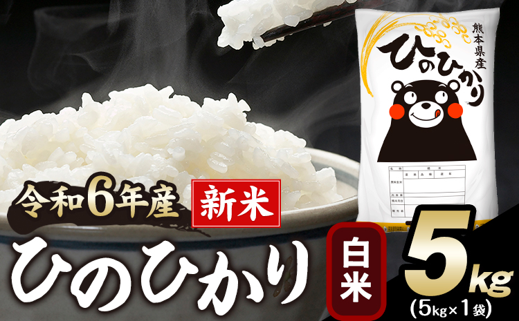 令和6年産 新米 早期先行予約受付中 ひのひかり 白米 5kg [11月-12月より出荷予定] 白米 精米 熊本県産(南阿蘇村産含む) 単一原料米 南阿蘇村---mna_hn6_af11_24_10000_5kg_h---