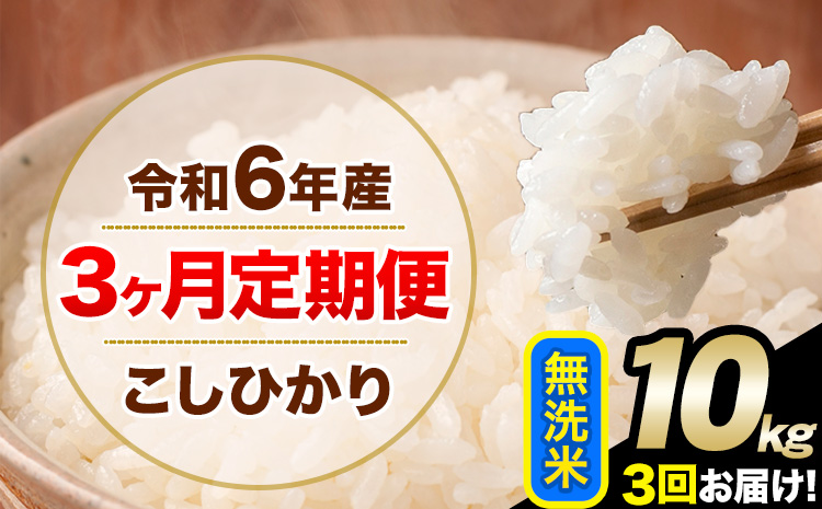 [3ヶ月定期便]令和6年産 定期便 こしひかり 無洗米 定期便 10kg 精米 熊本県産(南阿蘇村産含む) 単一原料米 南阿蘇村[お申込み翌月から発送]---kh6tei_58500_10kg_mo3_mna_m---