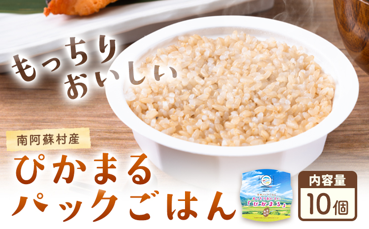 ぴかまる パックご飯 10個パック ごはん 米 パックライス 南阿蘇村産 一般社団法人南阿蘇村農業みらい公社[30日以内に出荷予定(土日祝を除く)]熊本県 南阿蘇村 送料無料 お米 米 ご飯 玄米 パック---sms_pikamaru_30d_24_15500_10p---