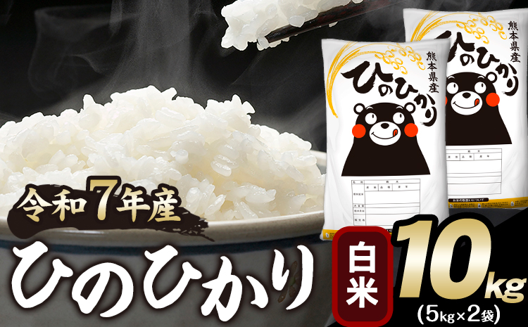 令和7年産 ひのひかり 白米 10kg 《7-14日以内に出荷予定(土日祝除く)》 白米 精米 熊本県産(南阿蘇村産含む) 単一原料米 南阿蘇村---mna_hn7_wx_24500_10kg_h---