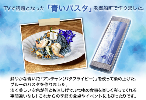 御船町 福永幸山堂のそらいろパスタ 3個入り《60日以内に出荷予定(土日祝除く)》熊本県 御船町 福永幸山堂 パスタ 青いパスタ---mifune_hkn_11_3p---